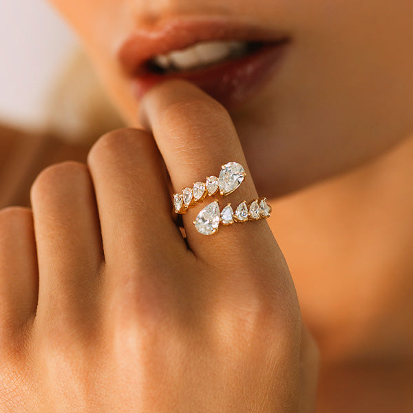 Crossover Pear Diamond Ring - Book An Appointment