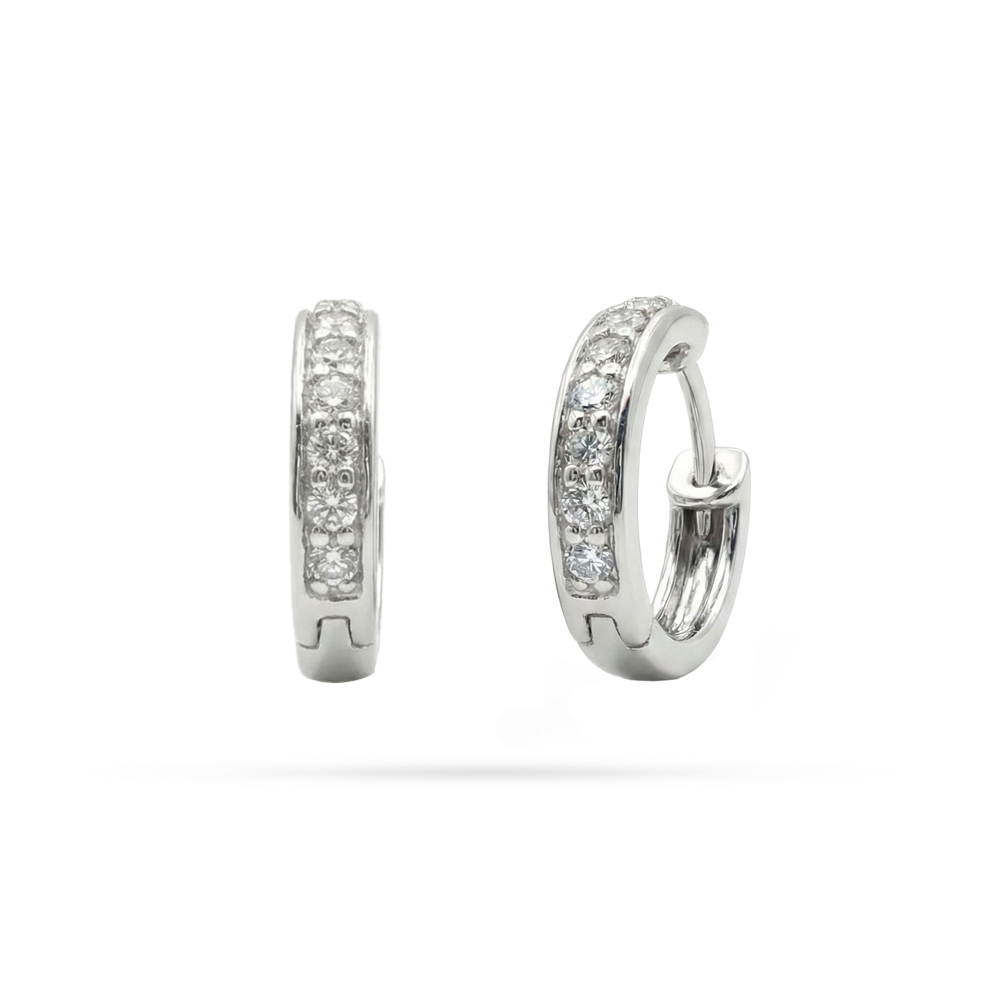 Classic Round Diamond Hoop Earrings