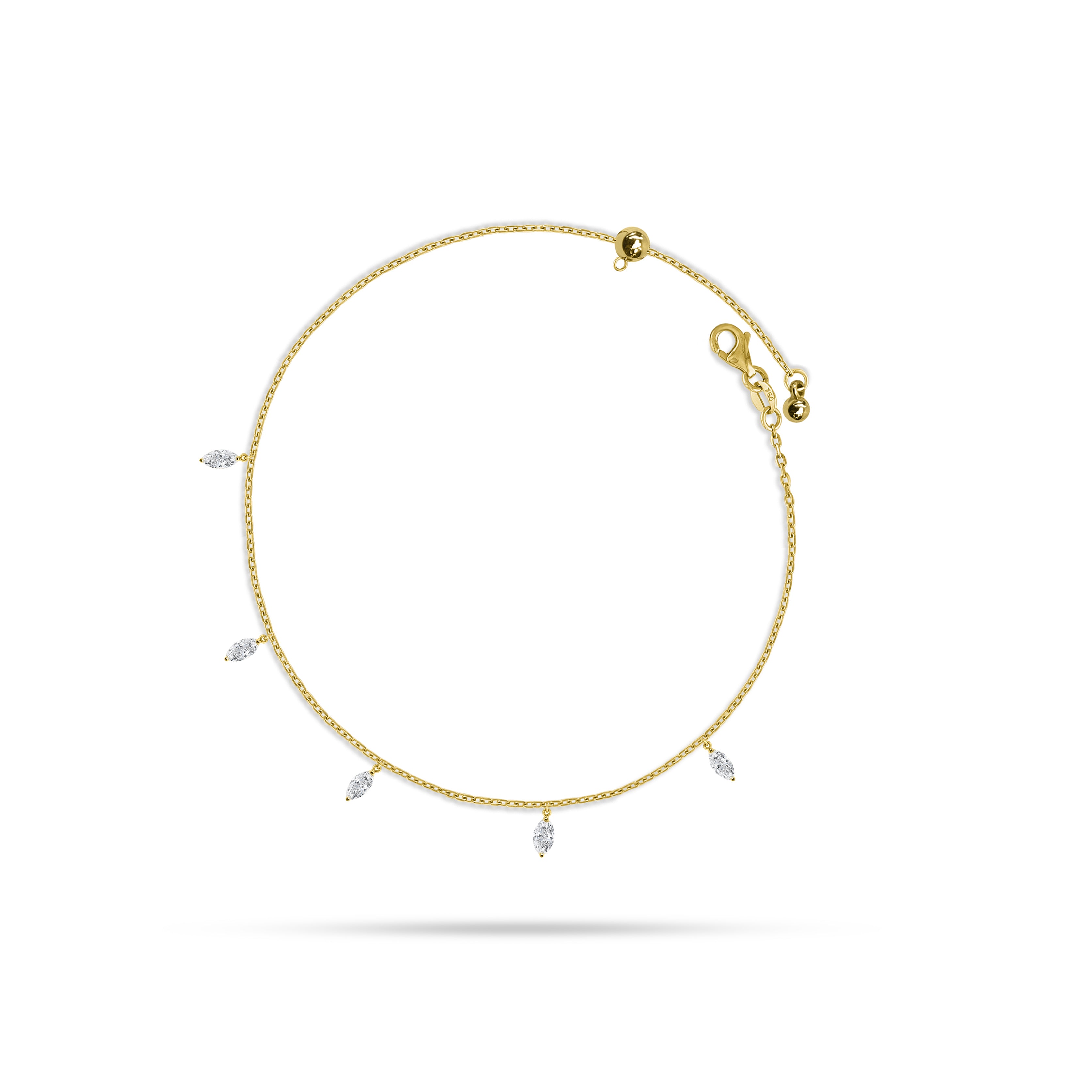 Dangling Marquise Diamond Anklet