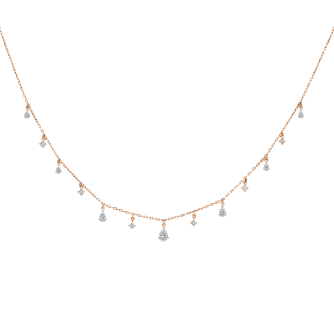Graduating Mix Dangling Diamond Choker