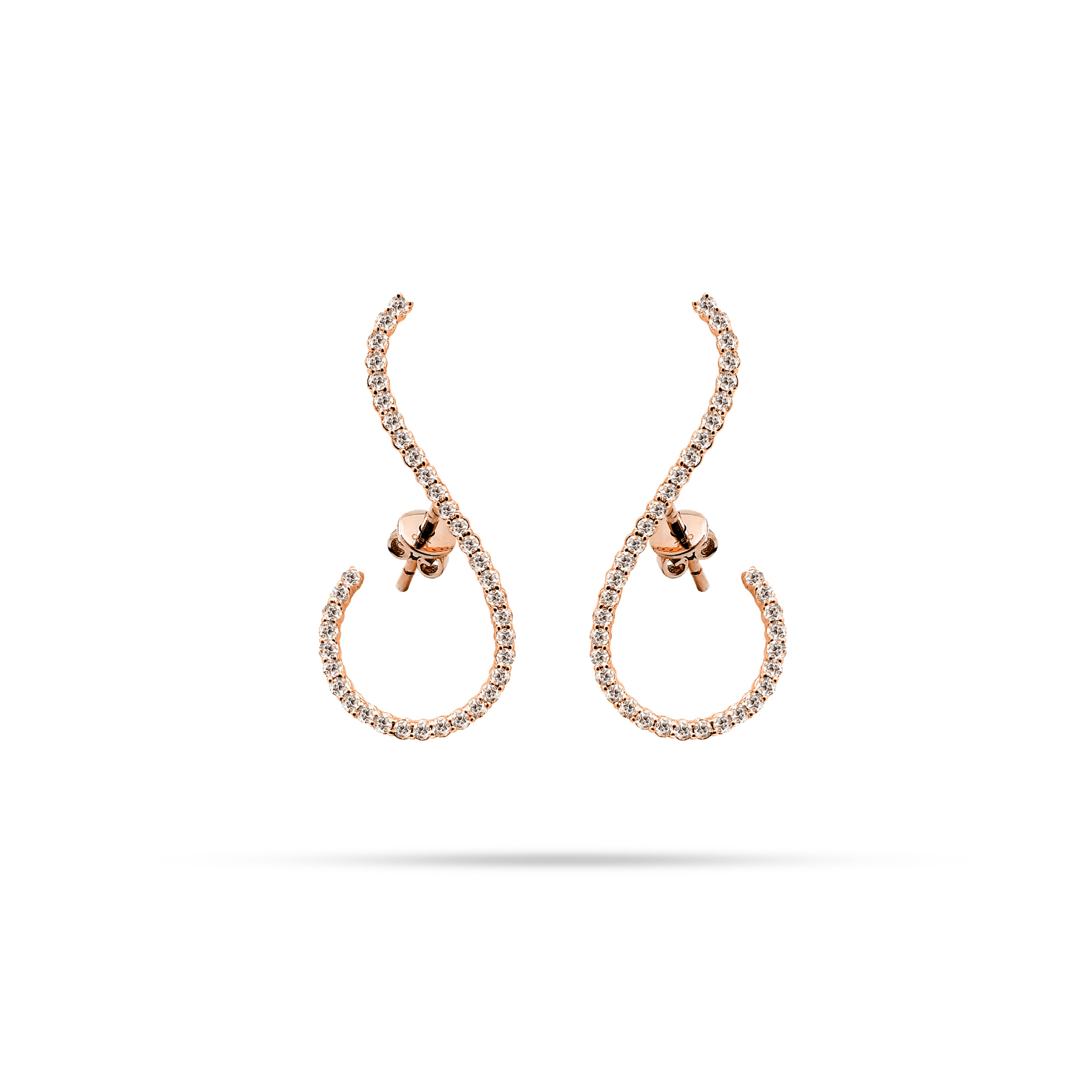 Arc Round Diamond Earrings
