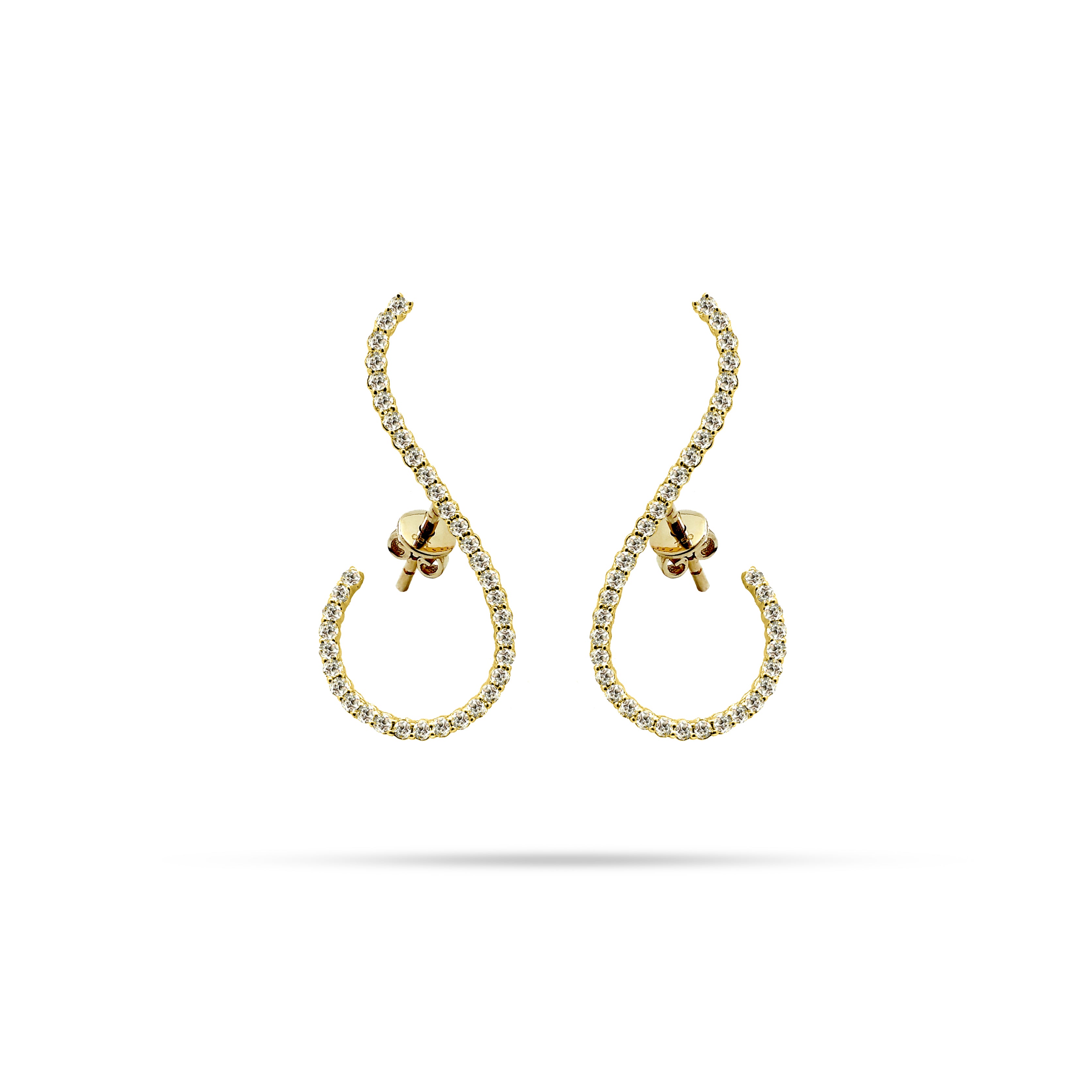 Arc Round Diamond Earrings