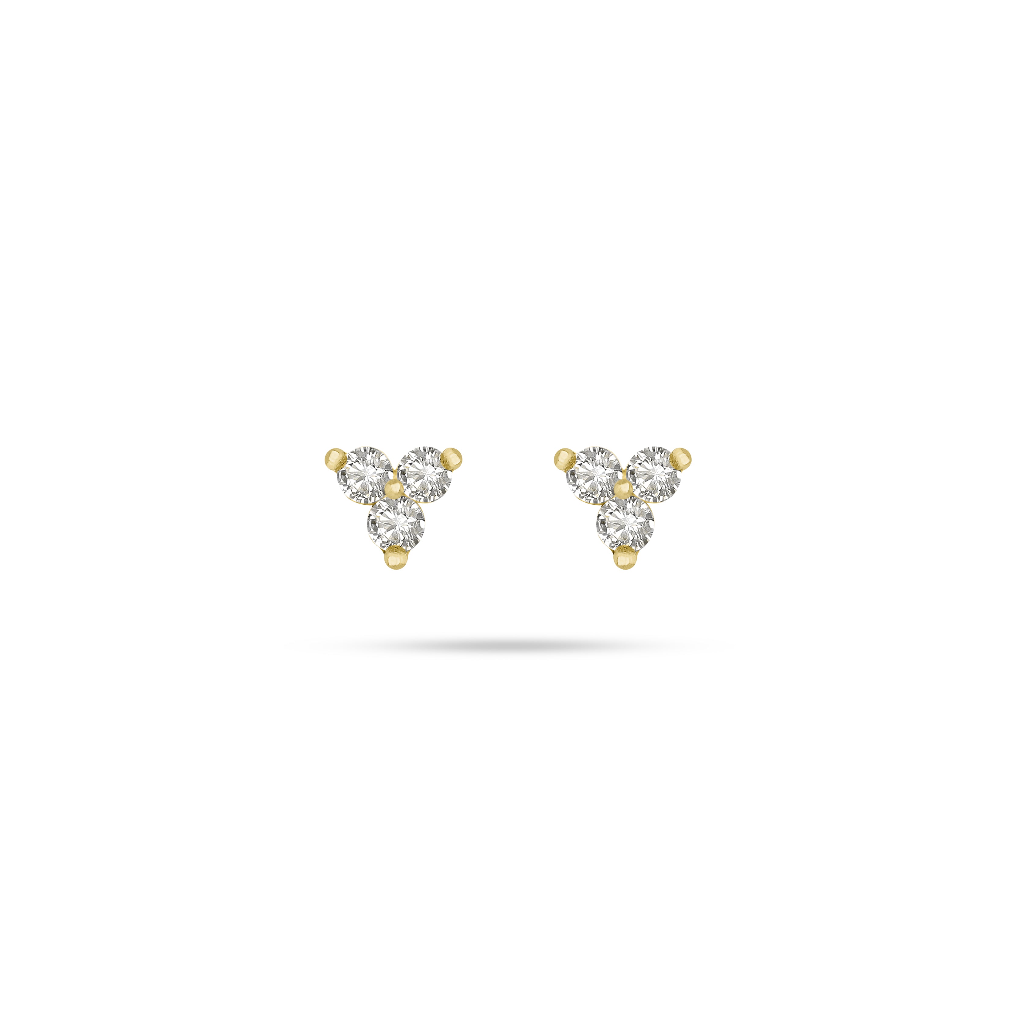 Trio Round Diamond Stud Earrings