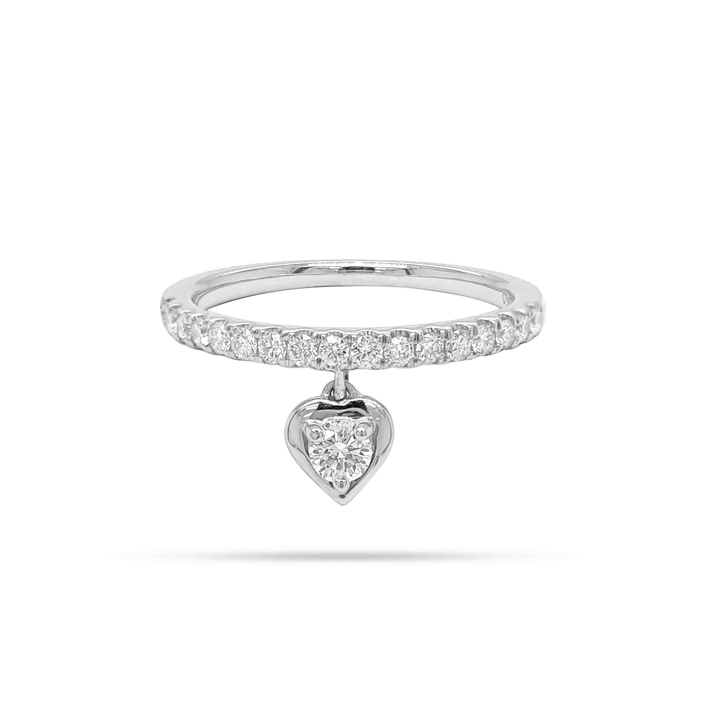 Solitaire Round Diamond Dangling Ring