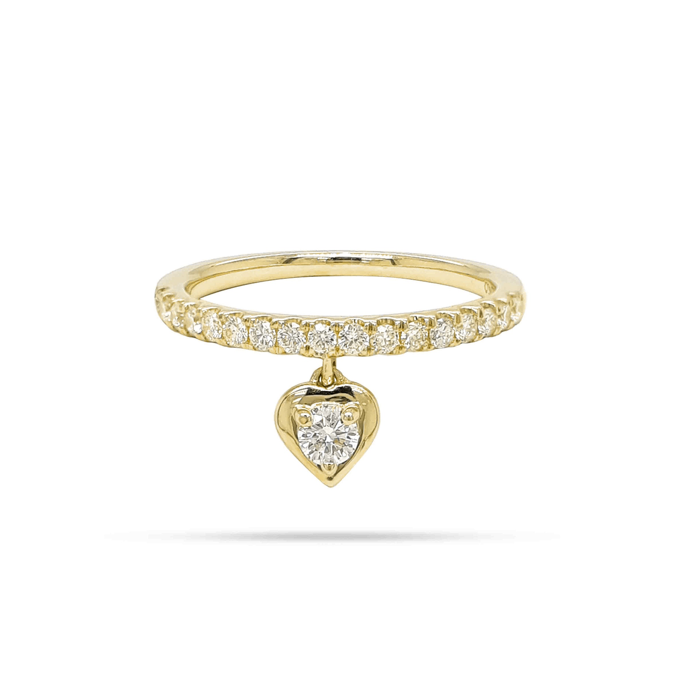 Solitaire Round Diamond Dangling Ring