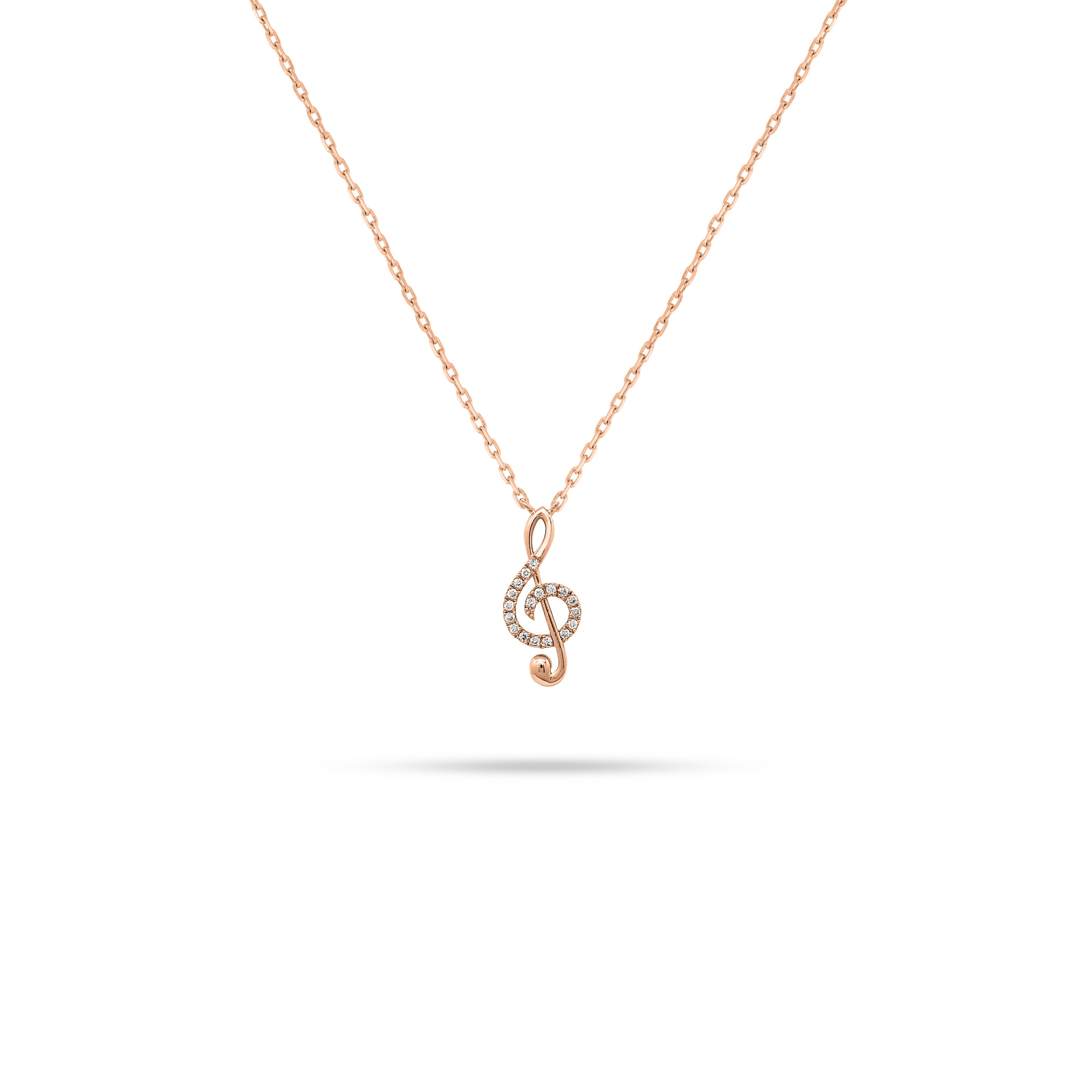 Music Note Round Diamond Pendant
