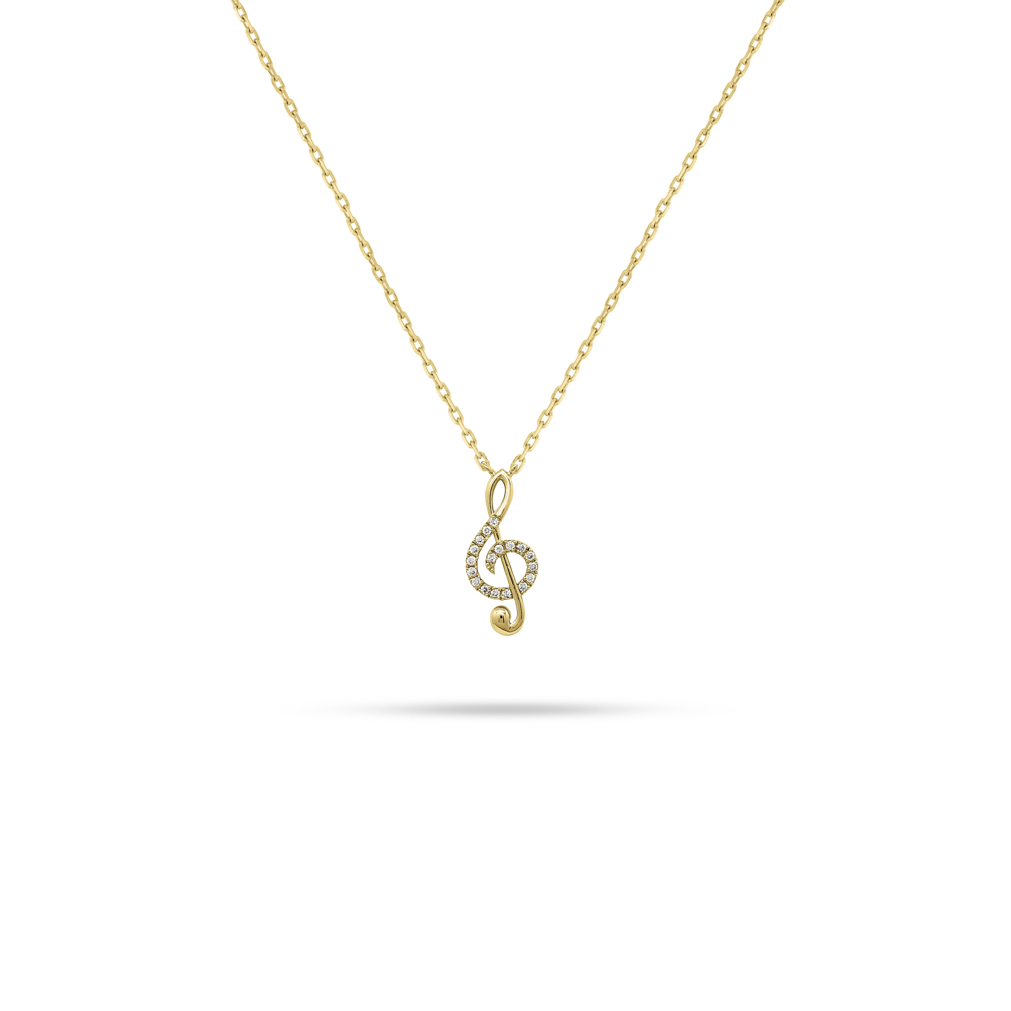 Music Note Round Diamond Pendant