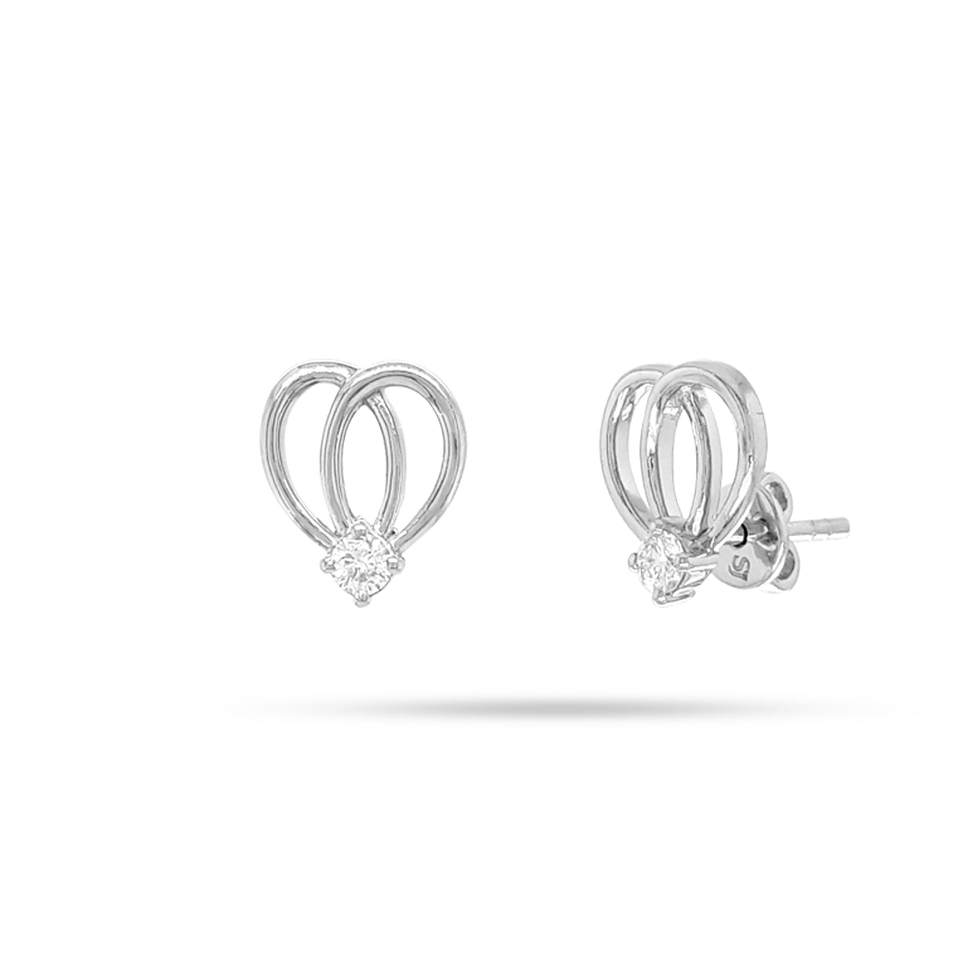 Bow Round Diamond Earrings
