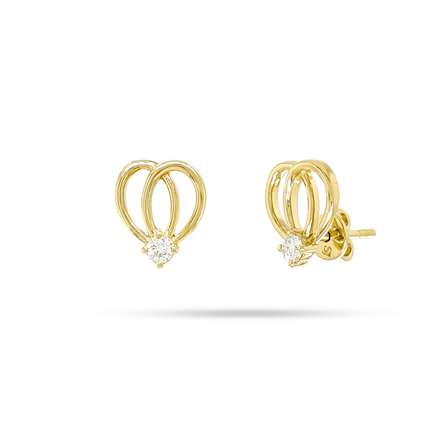 Bow Round Diamond Earrings