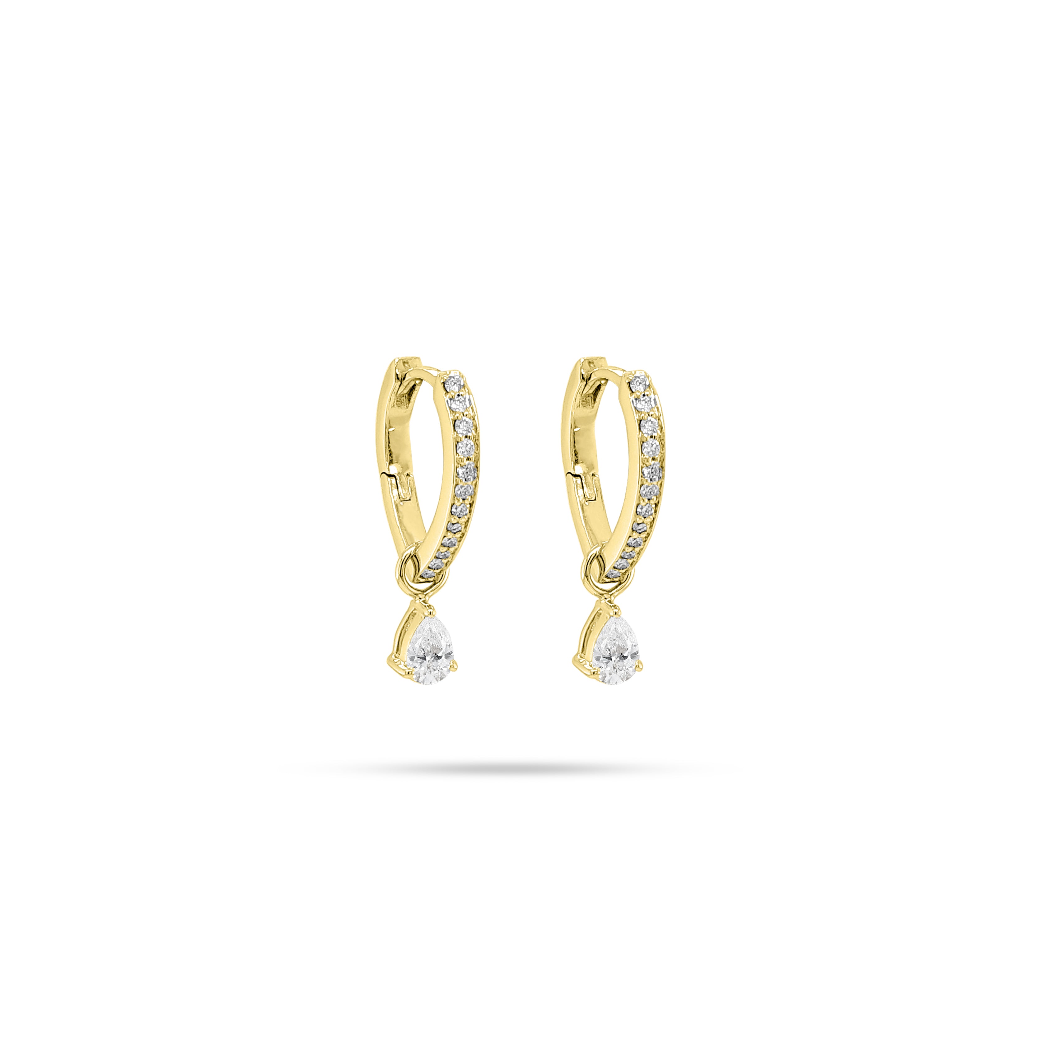 Huggie Pear Diamond Earrings