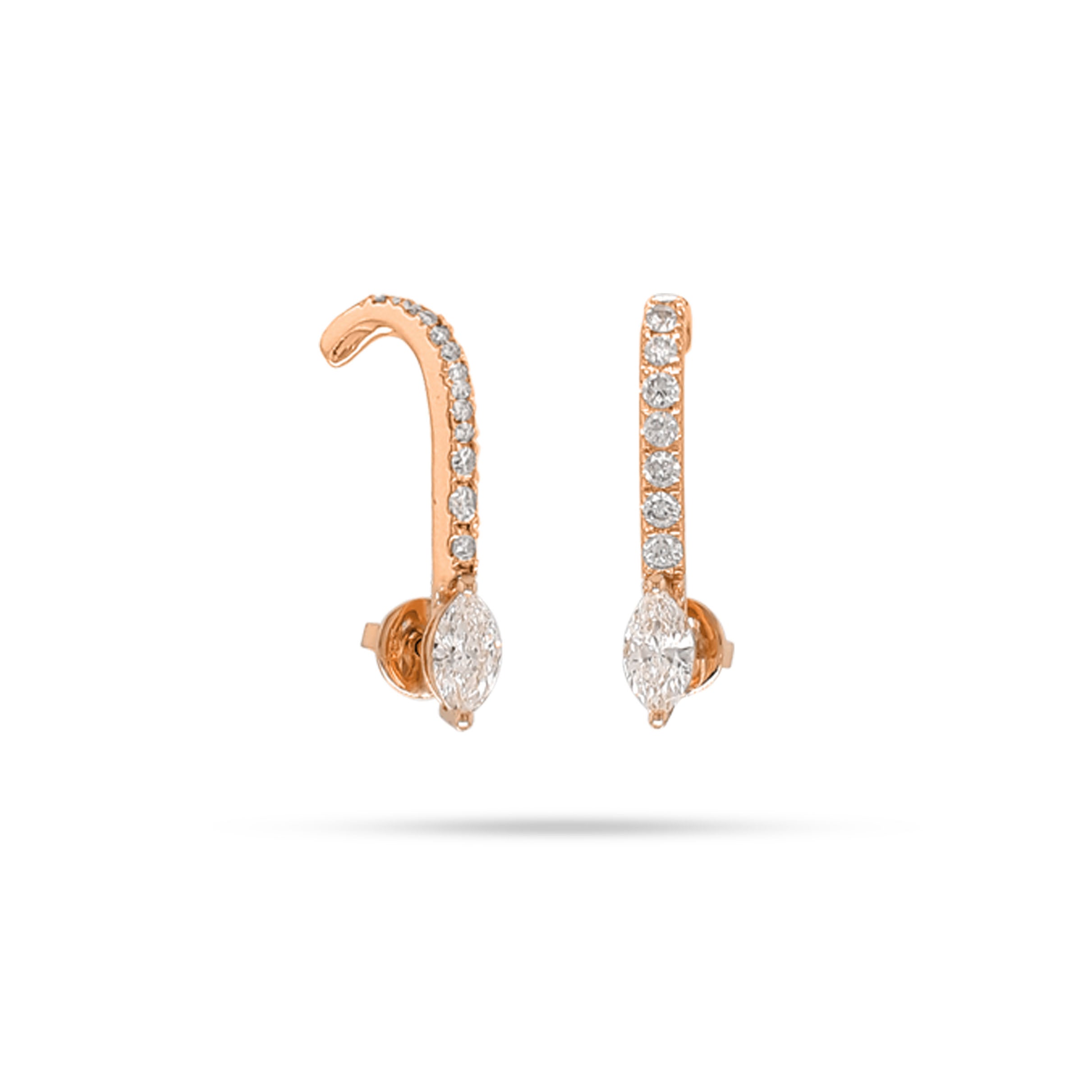 Marquise Round Diamond Earrings