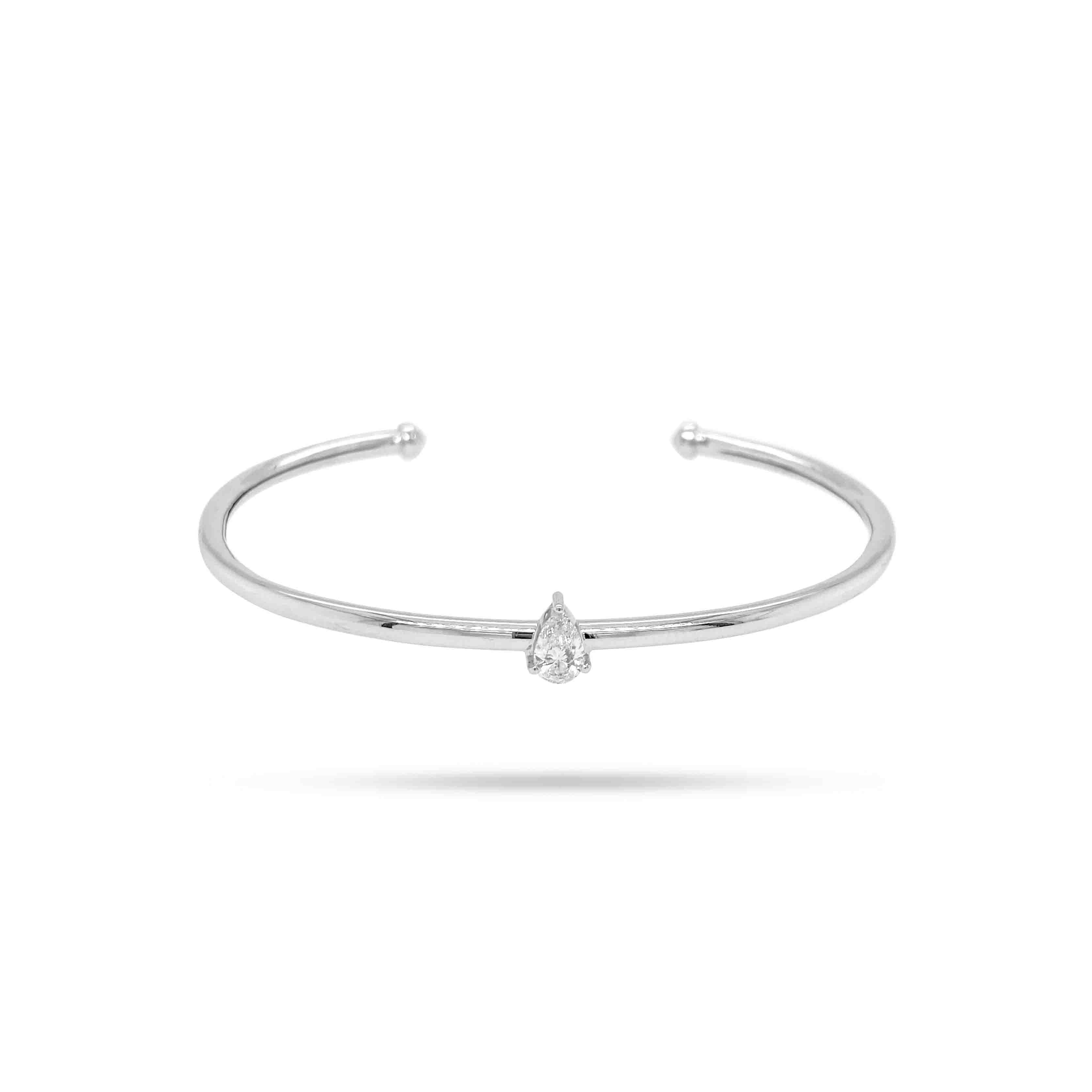 Pear Shape Solitaire Bangle