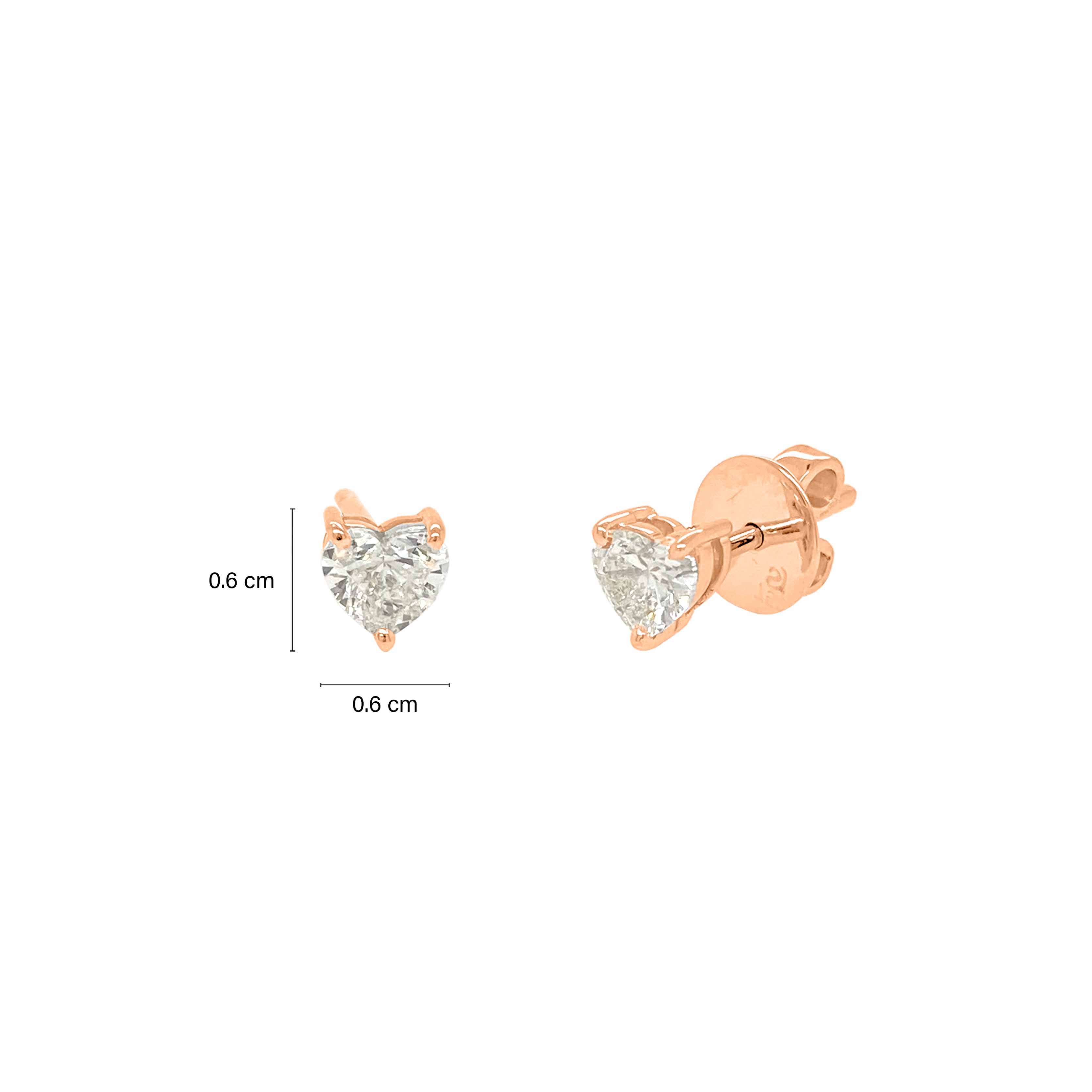 Heart Natural Diamond Stud Earrings