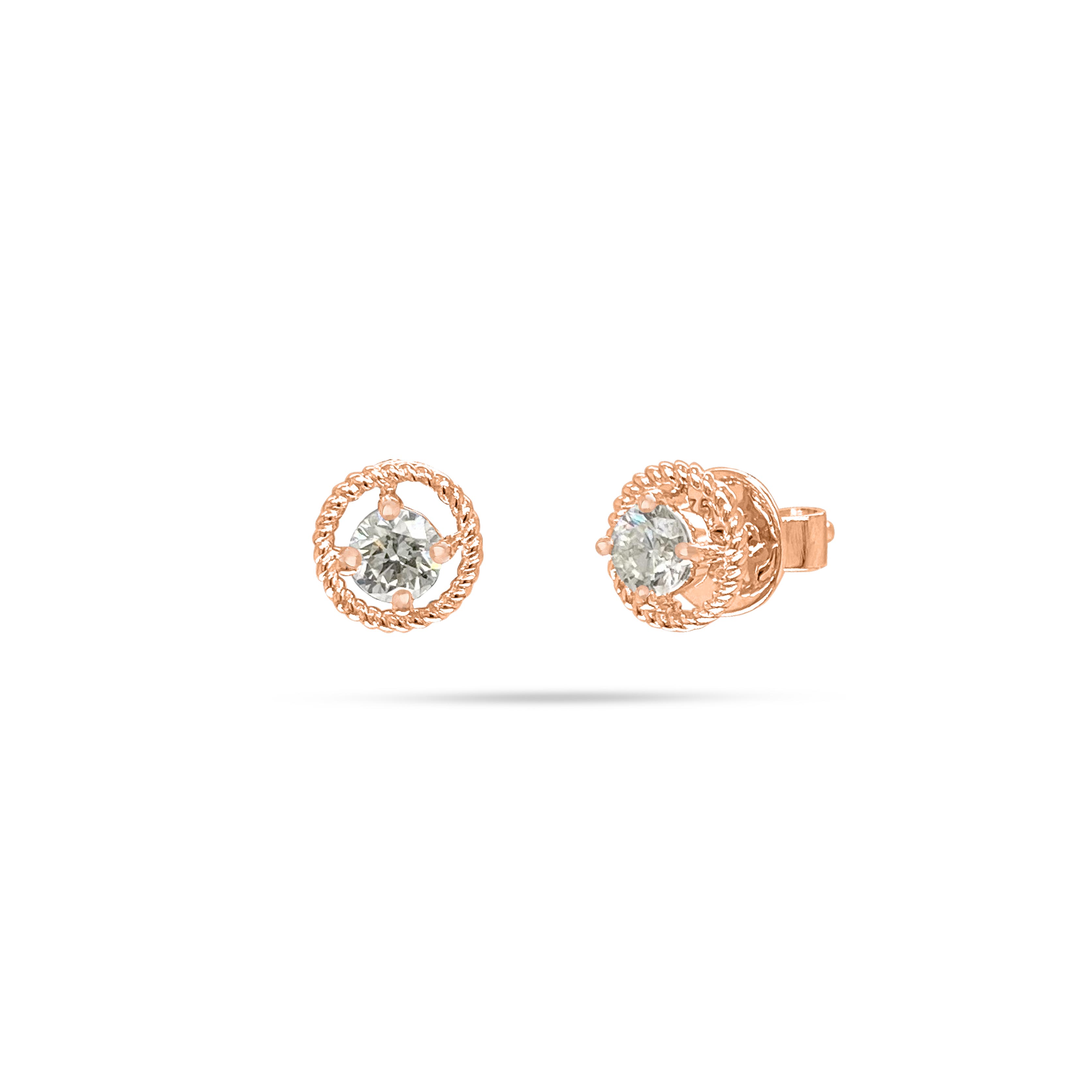 Rope Round Diamond Earrings