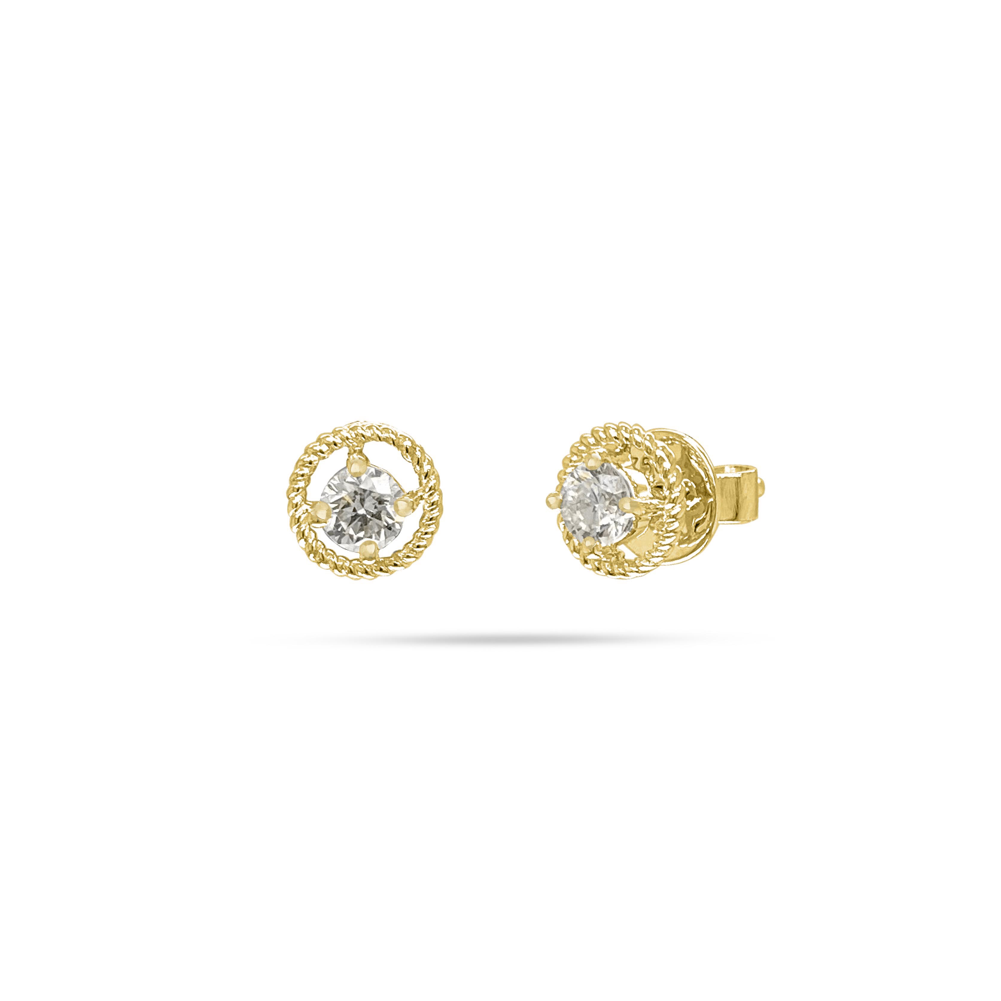 Rope Round Diamond Earrings