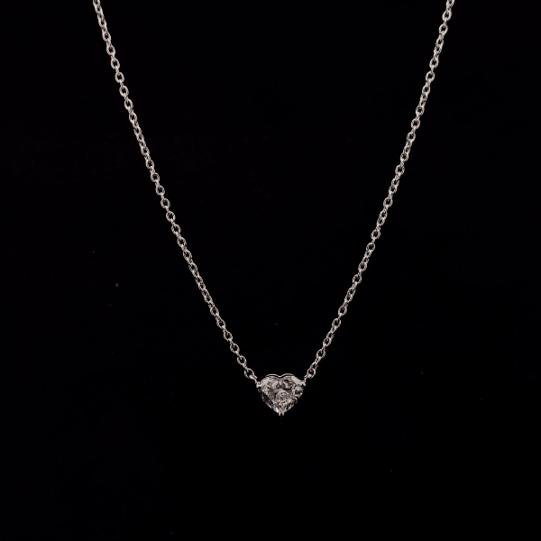 Heart Natural Diamond Solitaire Pendant
