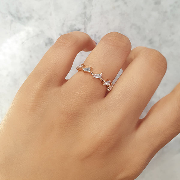 Straight Line Baguette Diamond Ring