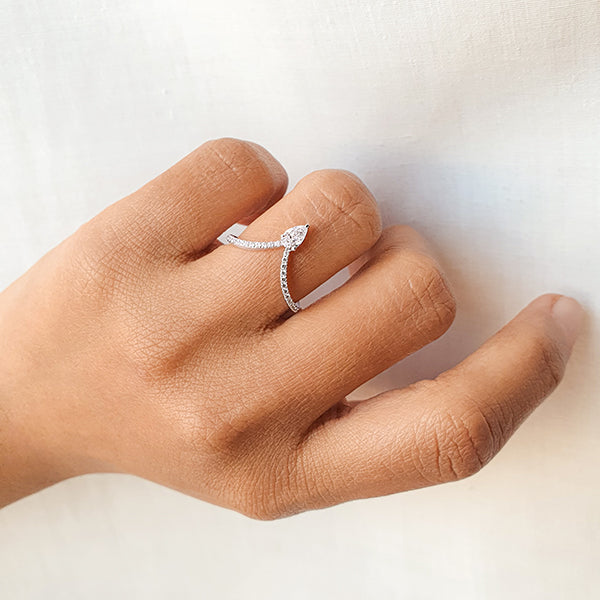 Princess Round and Pear Diamond Ring