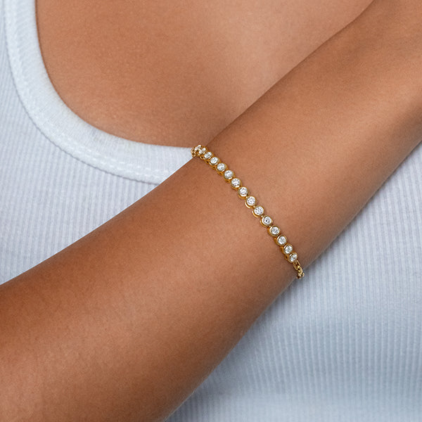 Bezel Round Diamond Tennis Bracelet – Solitaire Jewels