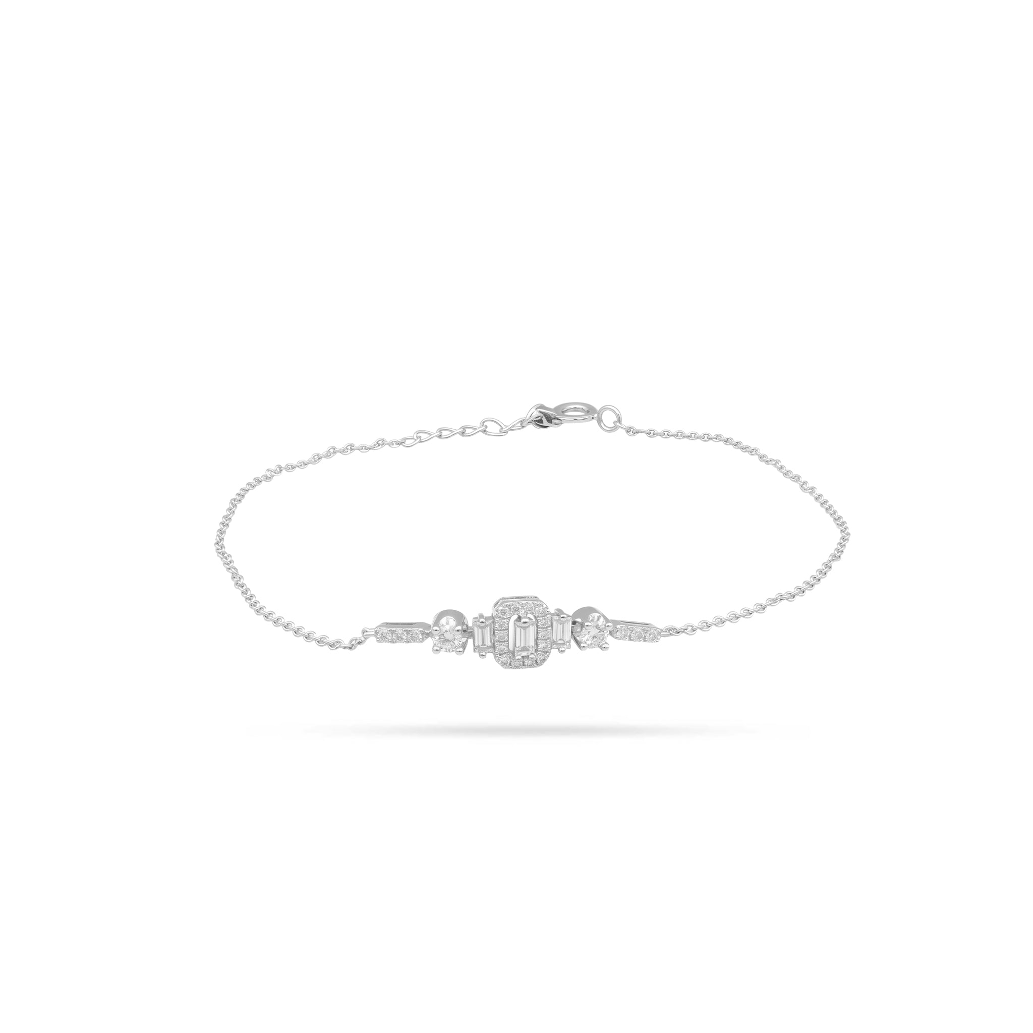 Emerald Halo Baguette Bracelet