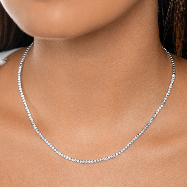 Classic Diamond Tennis Necklace - 3 Carats with IGI Certificate