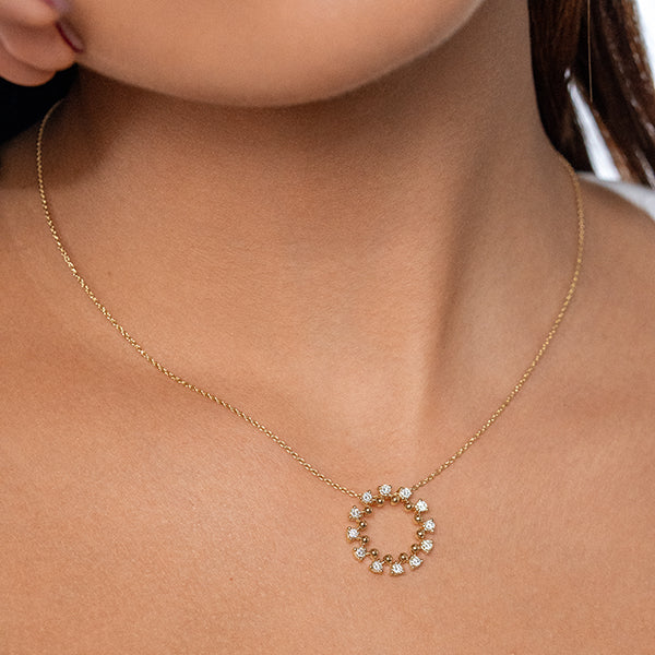 Sunshine Round Diamond Pendant