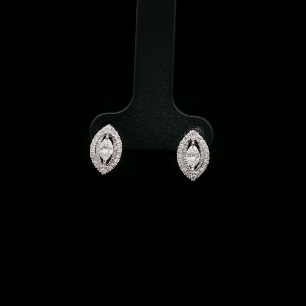 Marquise Cut Diamond Halo Earrings