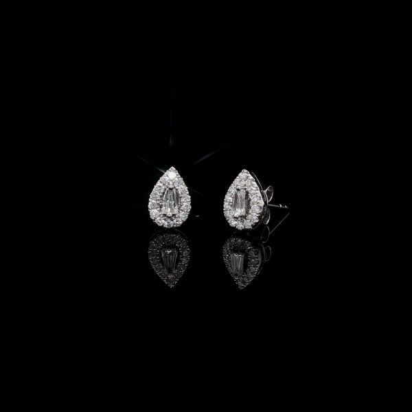 Pear-Cut Diamond Halo Pendant Pendant & Earrings