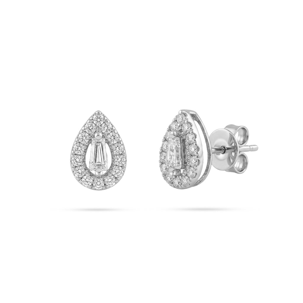 Pear-Cut Diamond Halo Pendant Pendant & Earrings