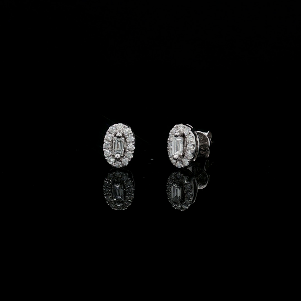 Oval-Cut Diamond Halo Pendant Pendant & Earrings