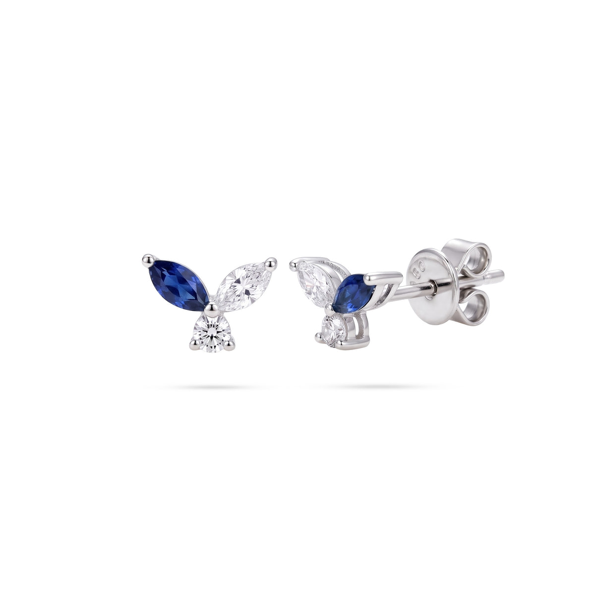 Leaf Sapphire Marquise Diamond Earrings