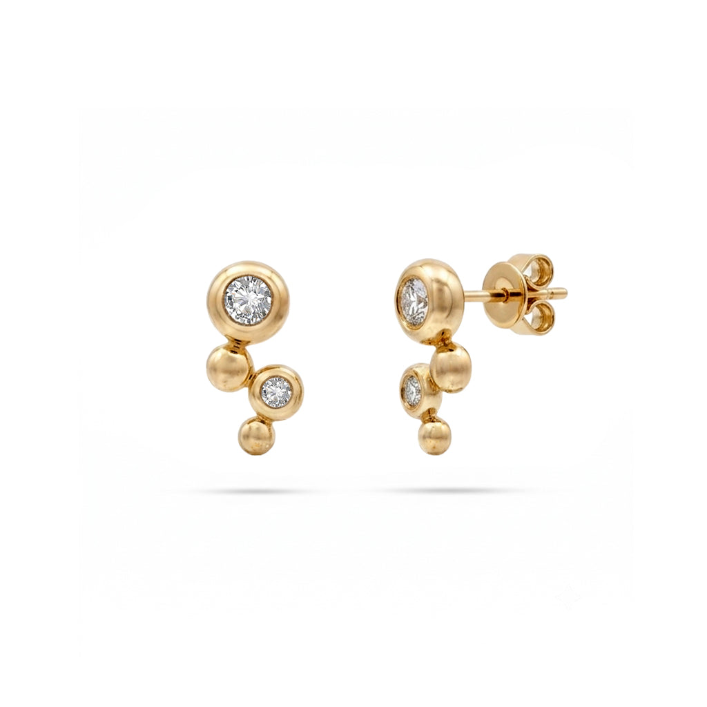 Bezel Round Diamond Earrings