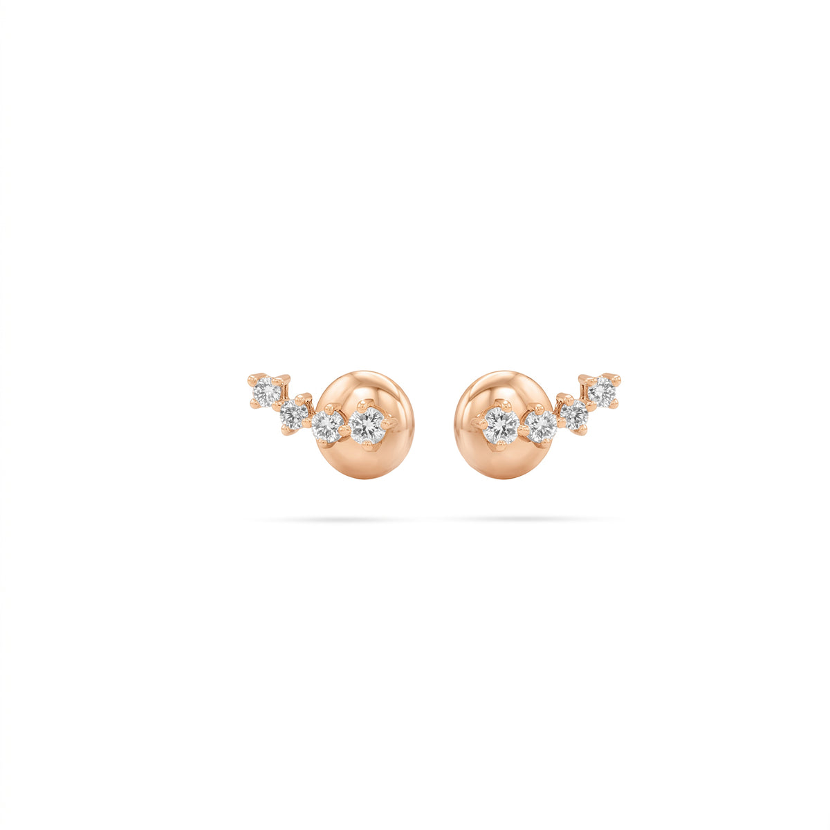 Arc Shaped Round Diamond Earrings