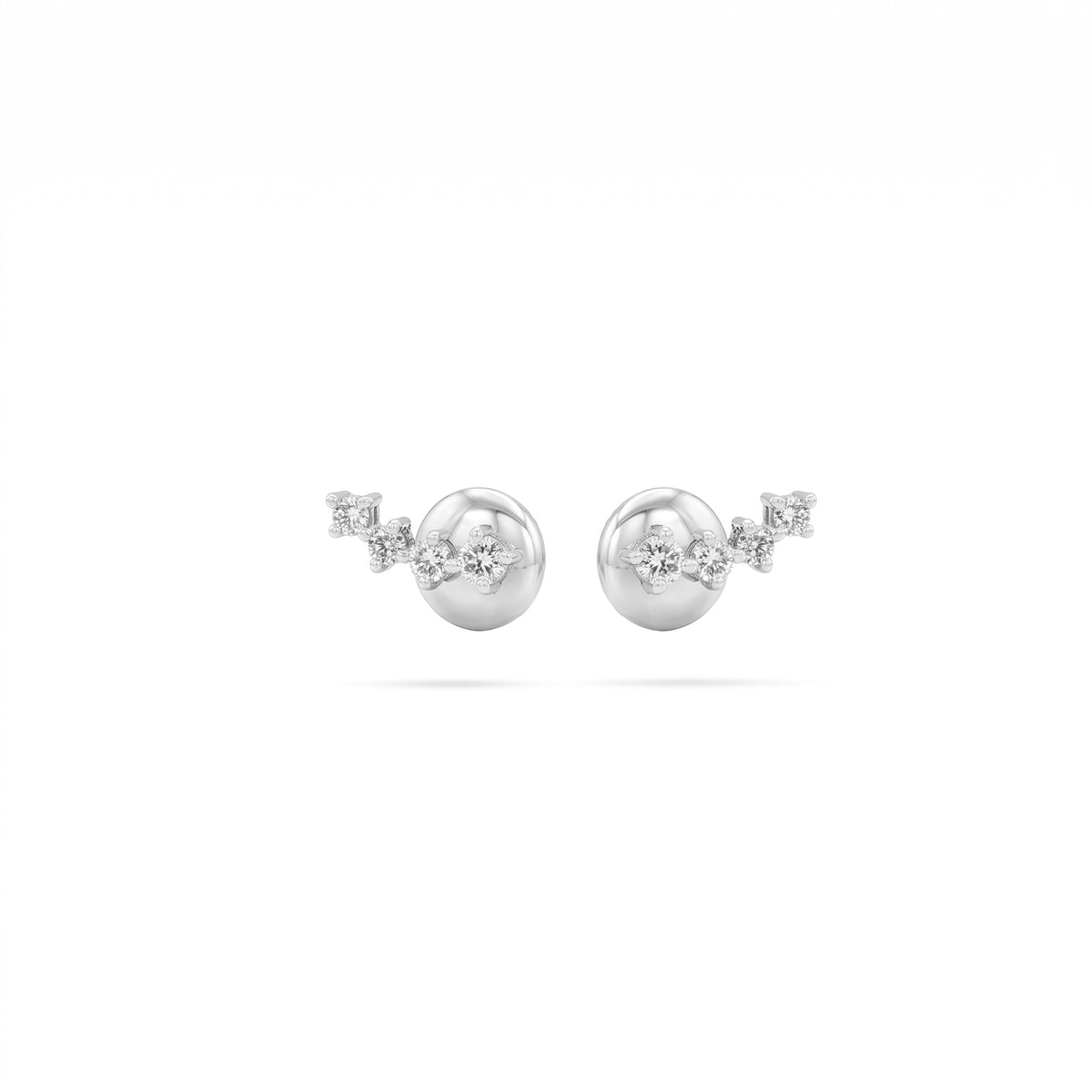 Arc Shaped Round Diamond Earrings