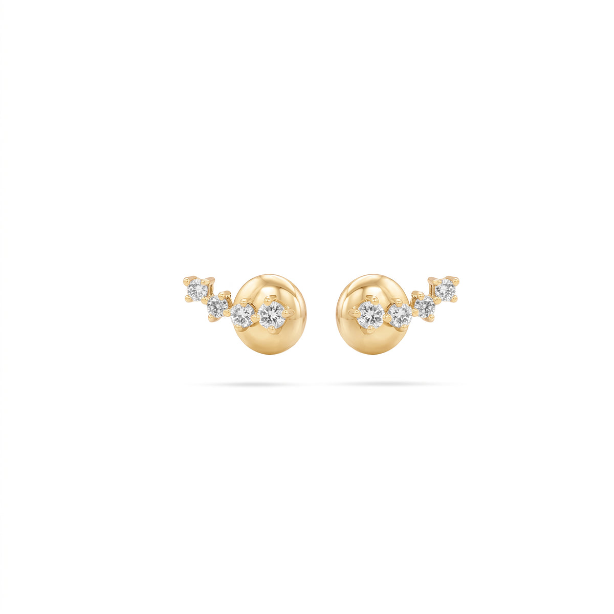 Arc Shaped Round Diamond Earrings