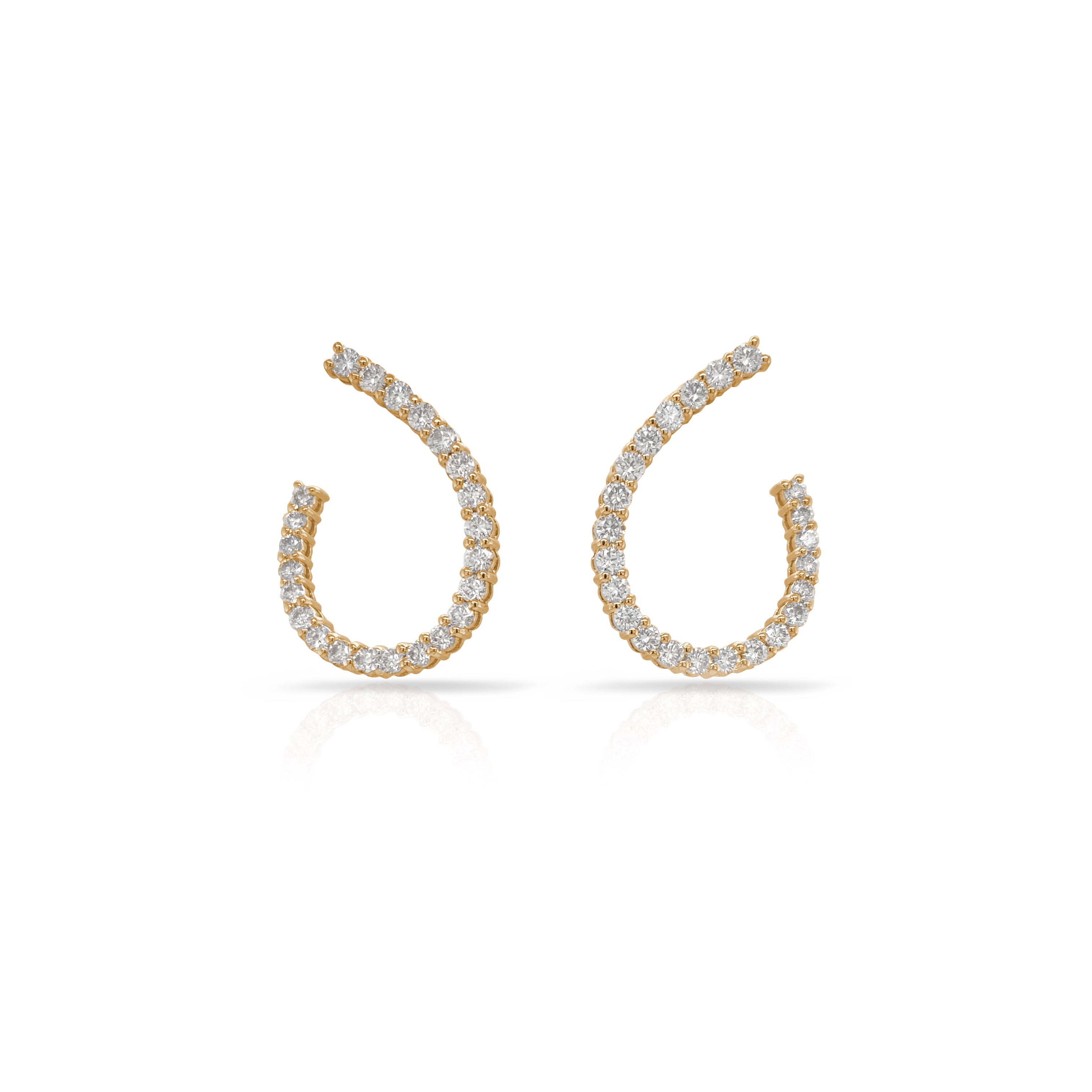 Arc Mini Hoop Diamond Earrings