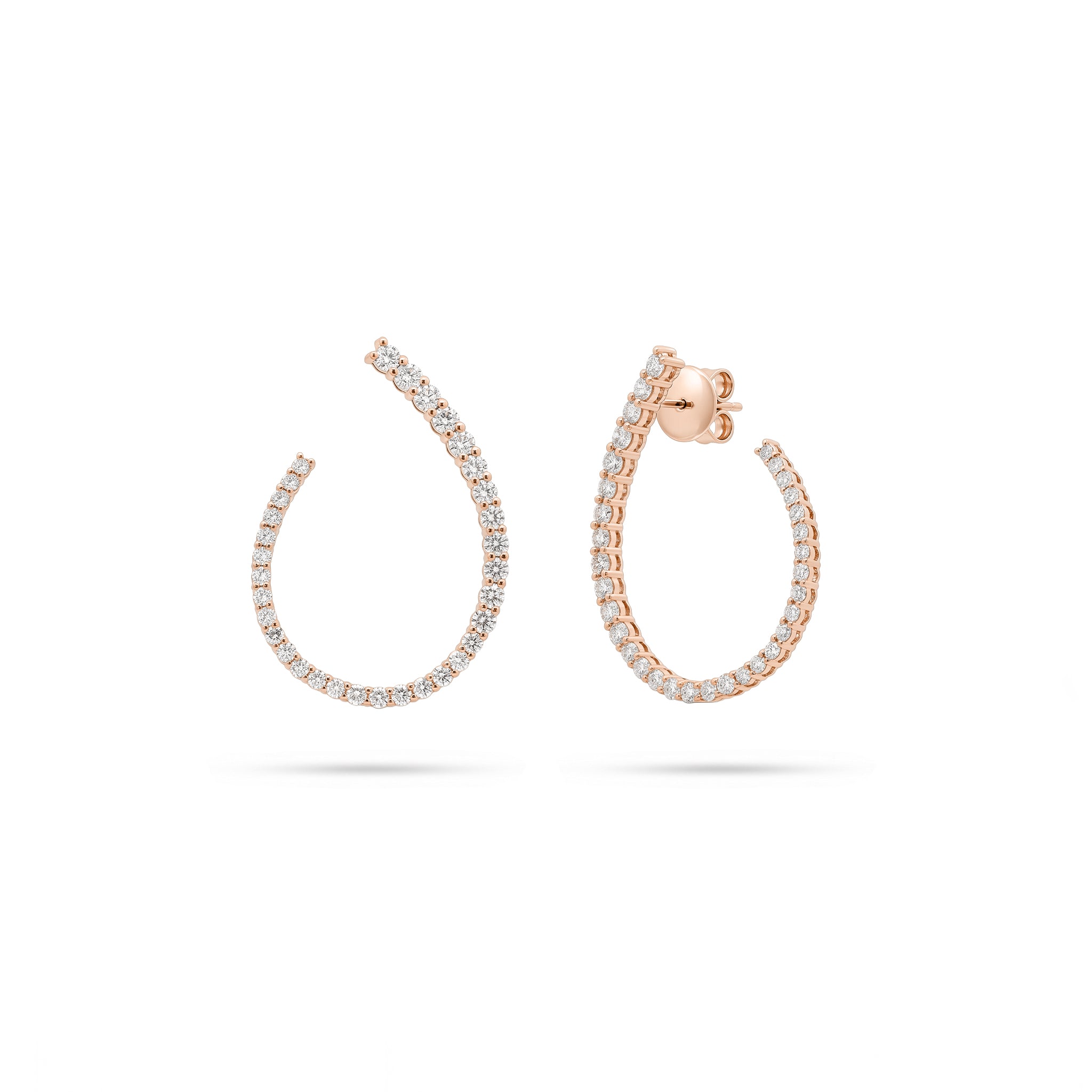 Arc Hoop Diamond Earrings