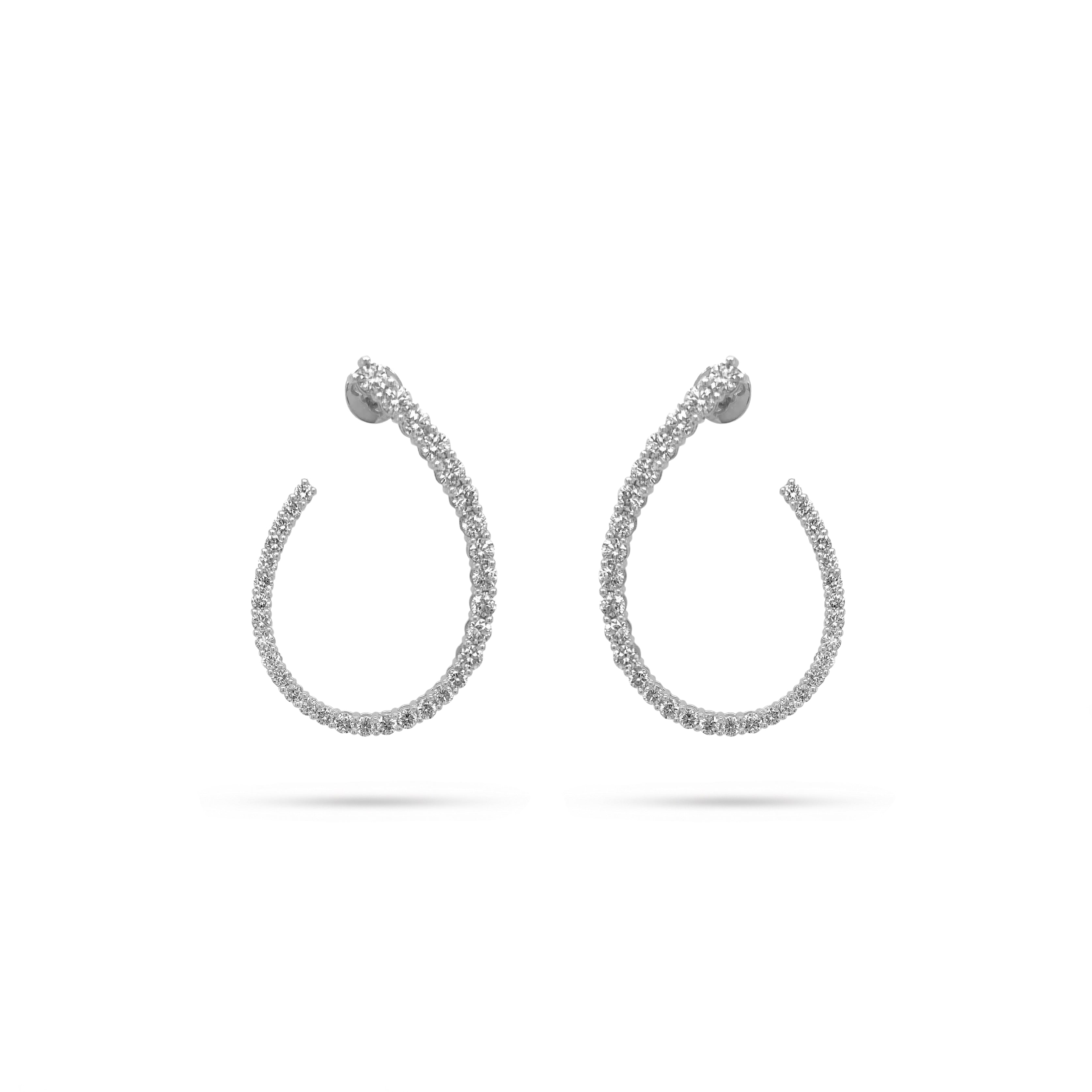 Arc Hoop Diamond Earrings