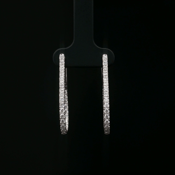 Curved Diamond Hoops Earrings