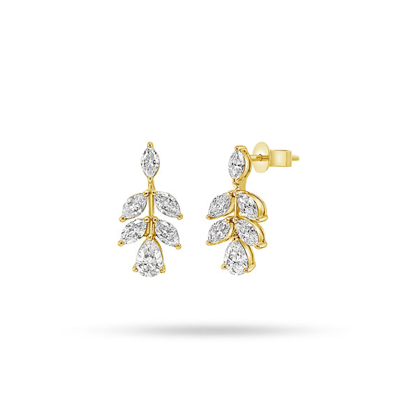 Drop Pear and Marquise Diamond Earrings