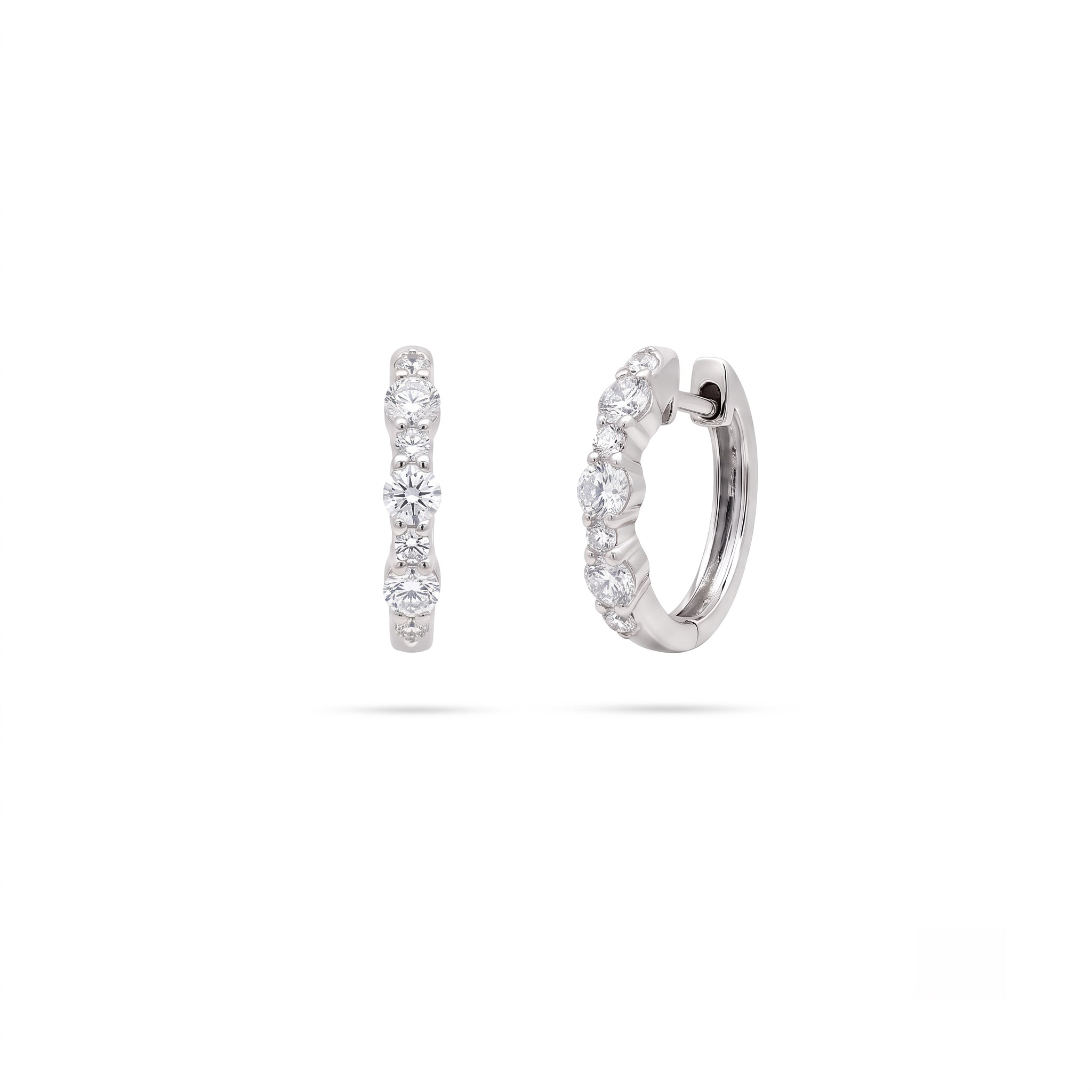 Diamond Hoop Earrings - Ruby, Emerald, Sapphire