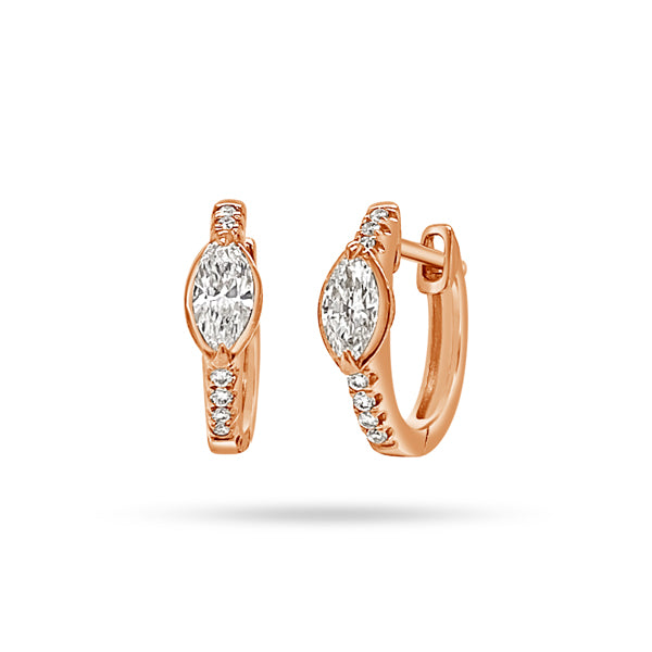 HUGGIE MARQUISE DIAMOND EARRINGS