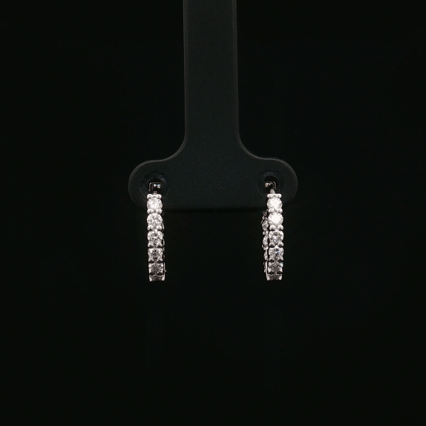 Round Diamond Hoop Earrings