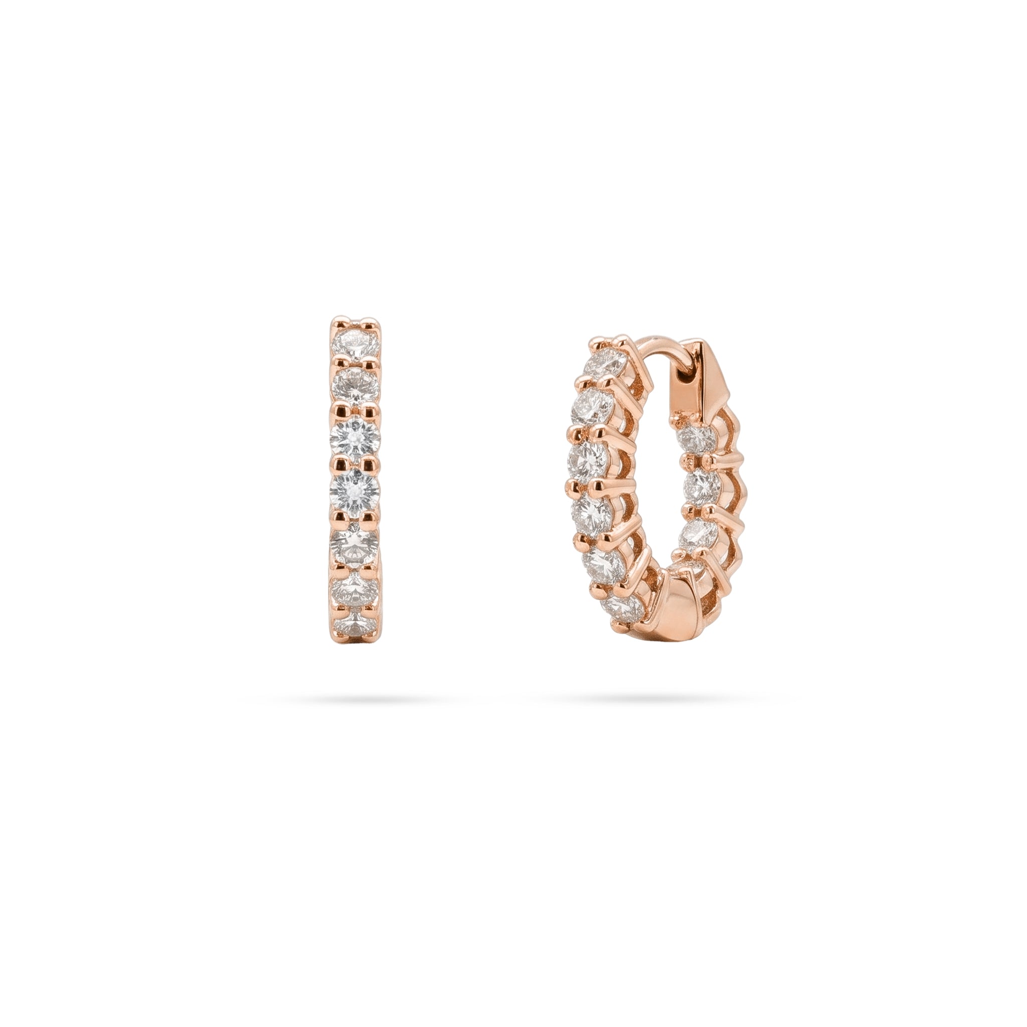 Round Diamond Hoop Earrings