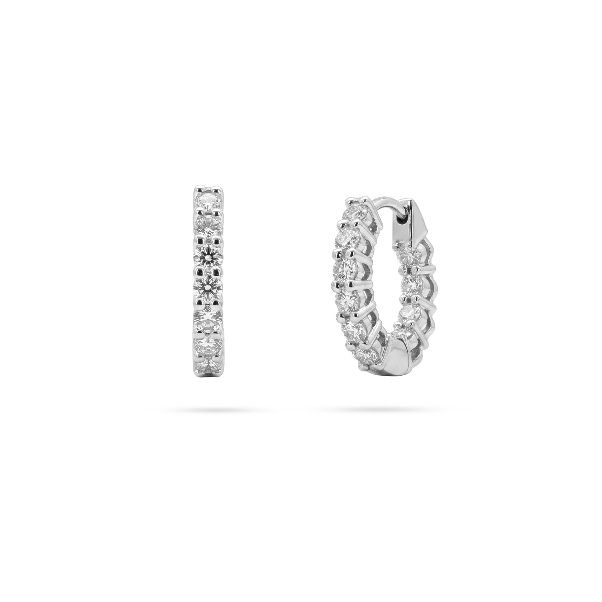 Round Diamond Hoop Earrings