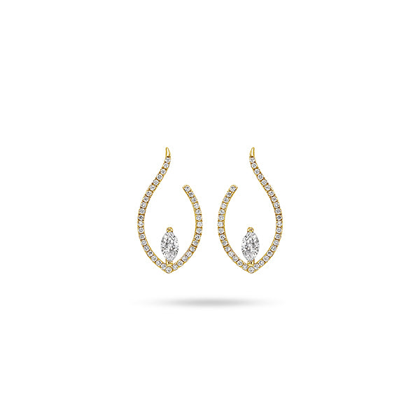 Arc Marquise Round Diamond Earrings