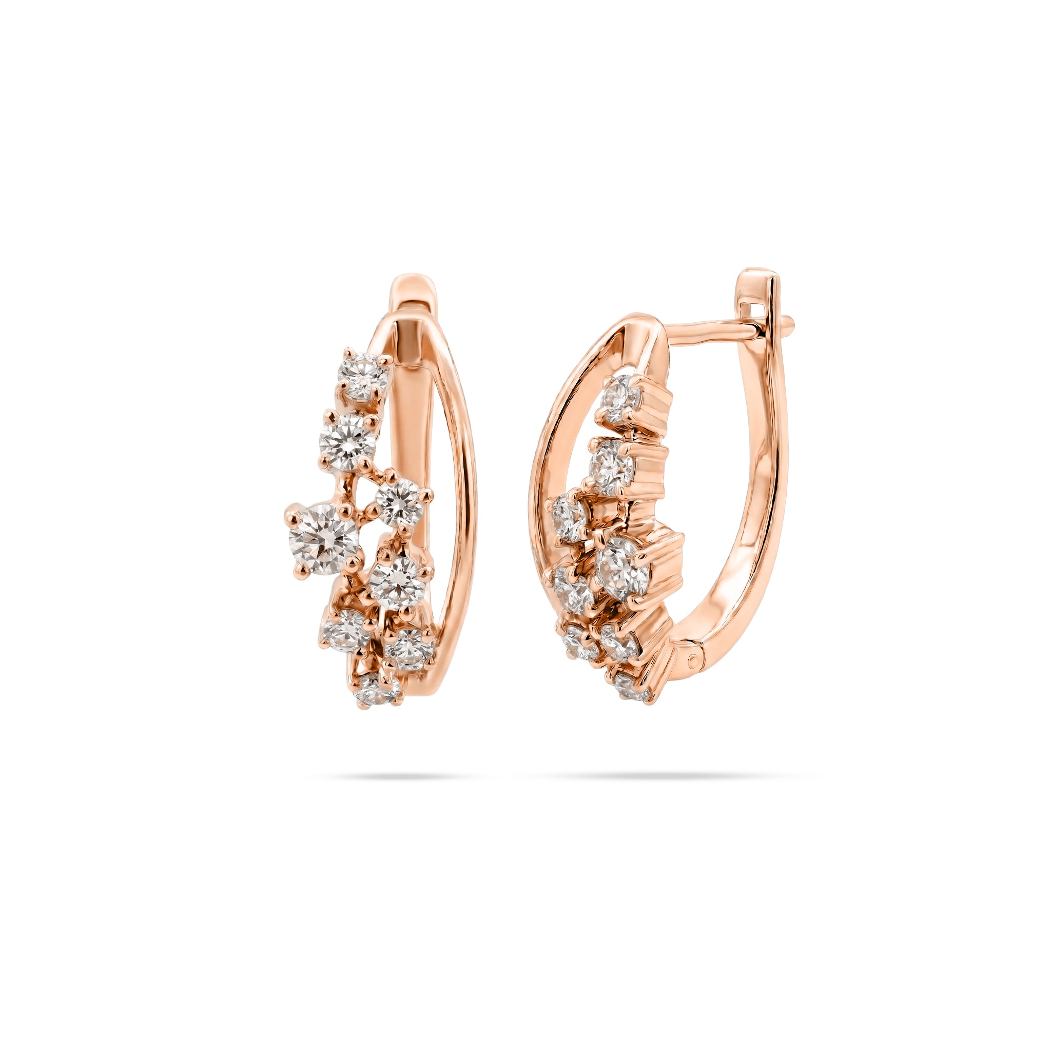 Messy Round Diamond Huggie Earrings
