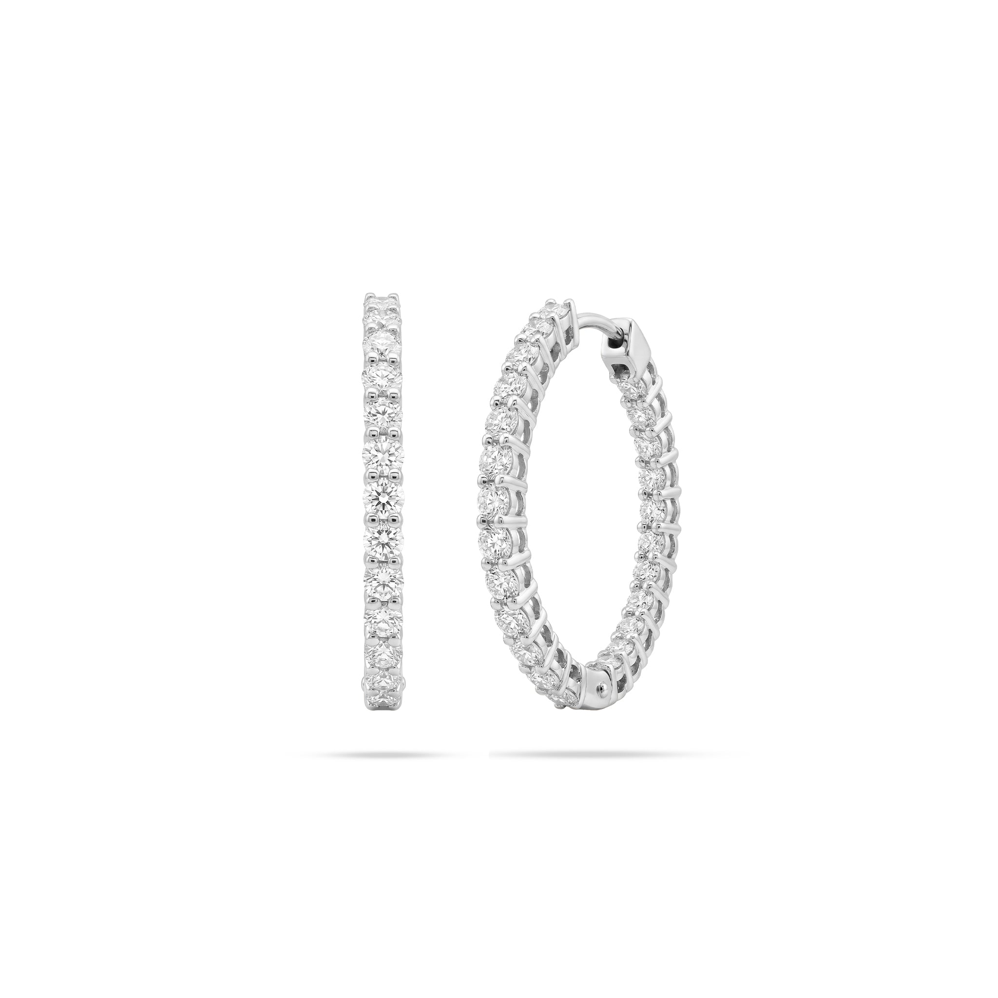 Round Diamond Hoops