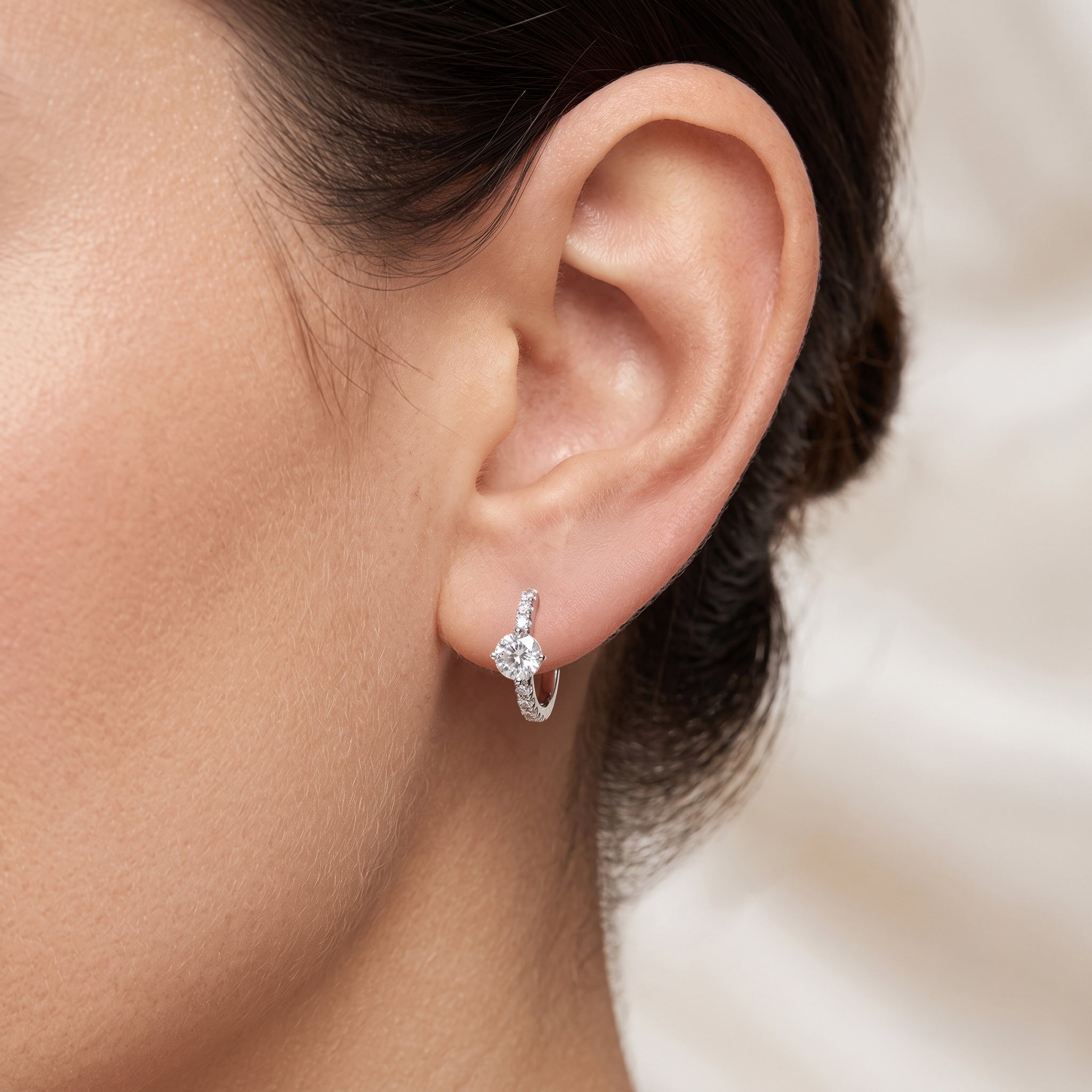 Huggie Round Diamond Earrings