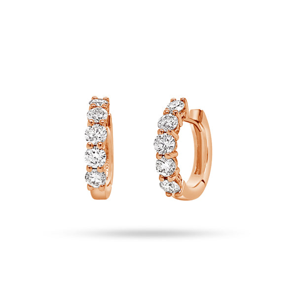 Round Diamond Huggie Earrings